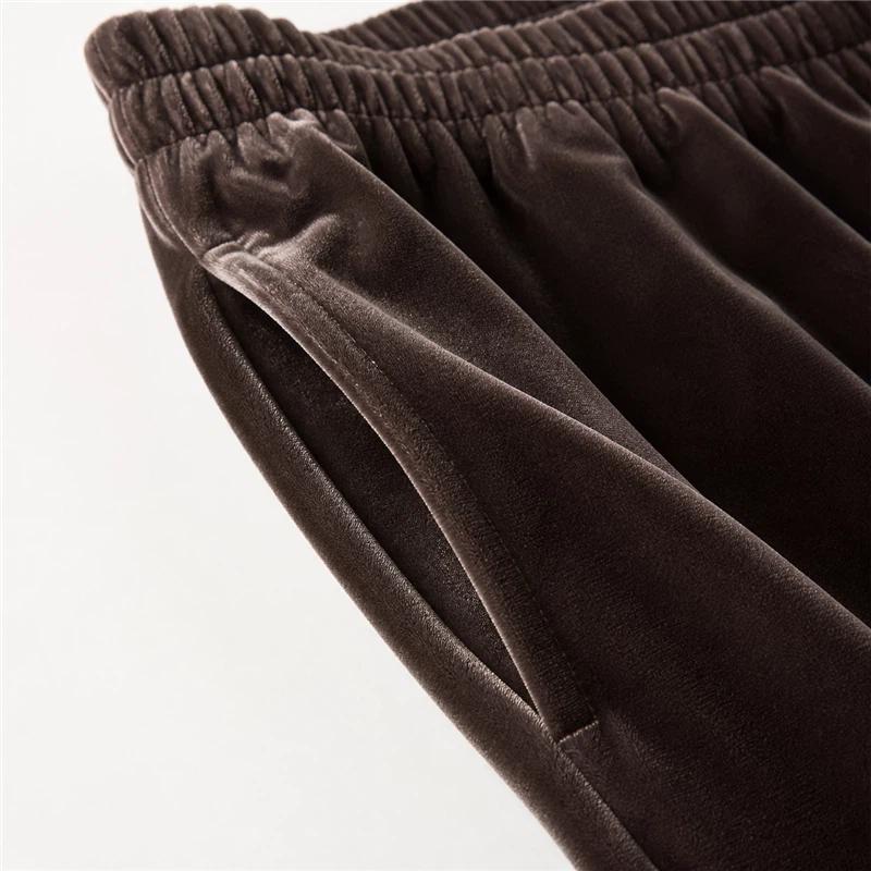 New Women's Casual Round Neck Pullover Long Sleeves and Trousers Velvet Multi-color Women's Suit