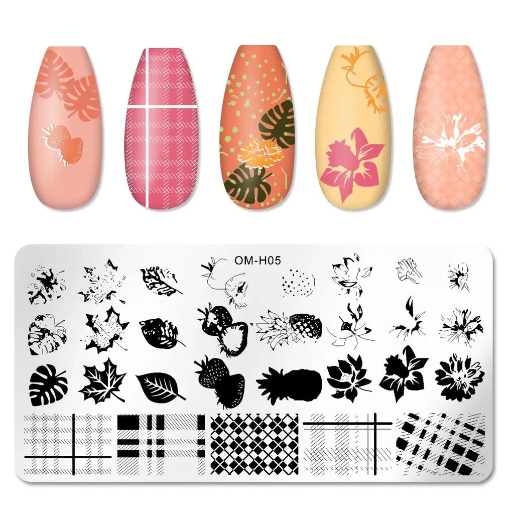 Nagelstempelplatten mit Schlangen- und Leoparden-Motiv, englische Buchstaben, Liebe, Herz, Blätter, Blumen, Design, Druckplatten, Nagelkunst, Schablone, Stempelwerkzeug