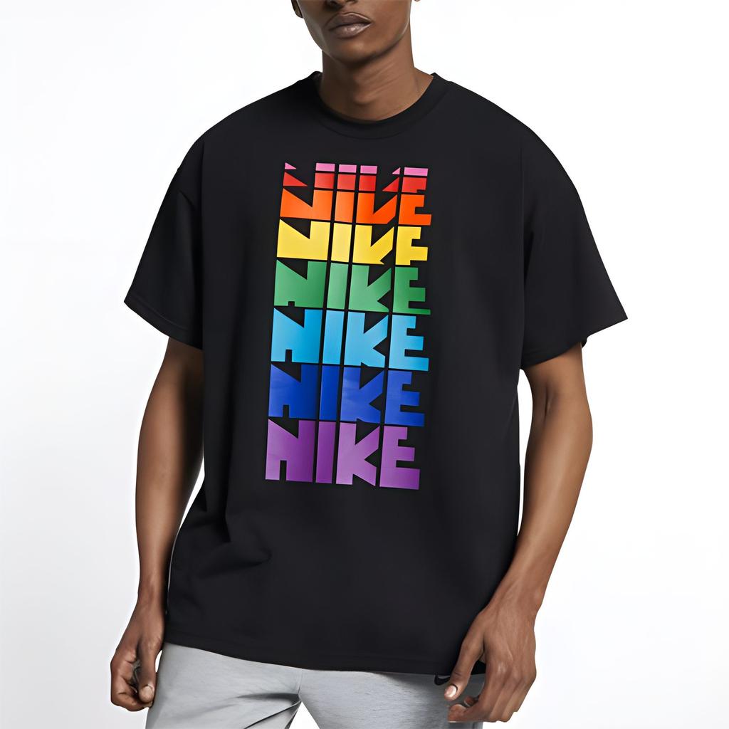 Nike T Shirts Men's Crew Neck Moderate Straight Fit CD7483-010