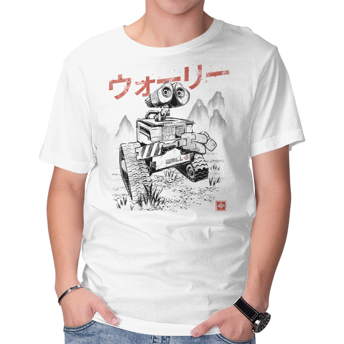 Unisex Crew Neck T-Shirt EcoBot Sumi-E Graphic Short Sleeve Casual Tee XS