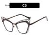 Fashion  Cat Eye Square Large Frame Eye Protection Splicing Color Ladies Anti-Blu-Ray Optical Frame Gafas Hombre