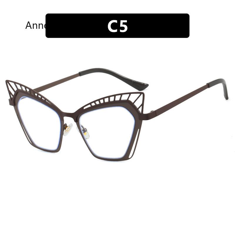 Fashion  Cat Eye Square Large Frame Eye Protection Splicing Color Ladies Anti-Blu-Ray Optical Frame Gafas Hombre