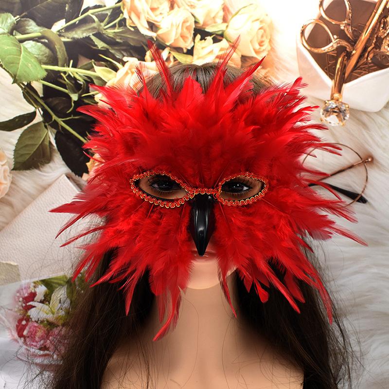 Women Bird Beak Eagle Mask Cosplay Owl Feather Gothic Animal Masks Masqueade Halloween Carnival Dress Up Party Costume Gifts