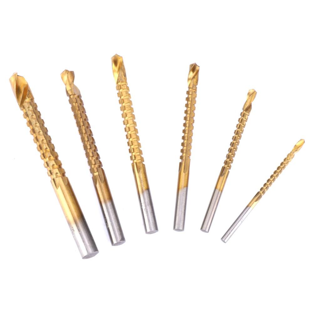 6pcs 3-8mm Drill Bit Set Serrated Drilling Hole Enlarging Tools Precision Twist Drill Bits  For Wood
