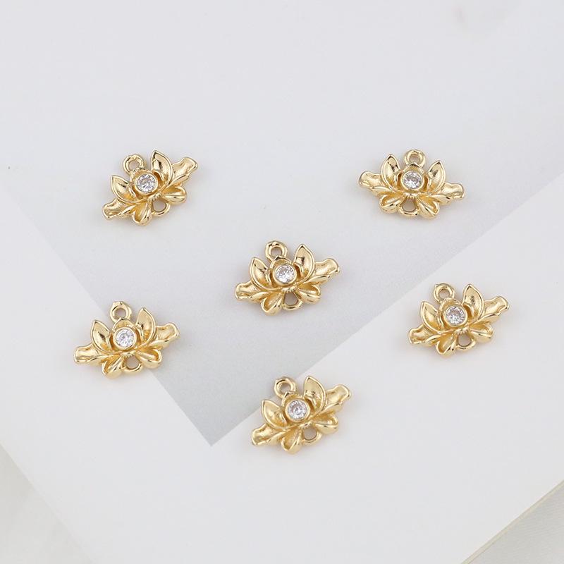 

Медный лотос циркон подвеска кисточка заколка аксессуар 10x15мм белый