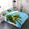 Blue Sky Green Coconut Tree Three-Piece Quilt Cover Digital Printing Bedding Set Bed Cover
