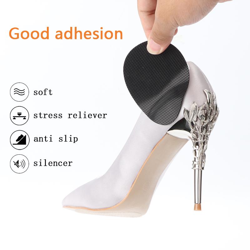 Self-Adhesive Anti-Slip Pads Shoes High Heel Sole Protector Rubber Cushion Insole Forefoot Non-Slip Heels Sticker Pads 2pcs/Pair