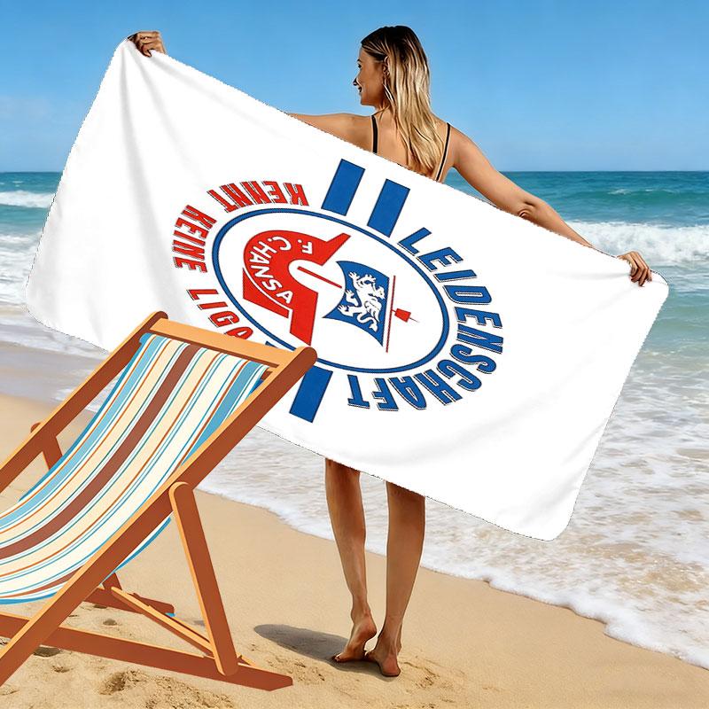 FC Hansa Print Strandtuch, Großes Weiches Schnelltrocknendes Handtuch für Strand Camping Schwimmen