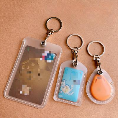 Transparent Bus Card Holder with Key Ring Convenient ID Card IC Card Bags Access Card Protective Cases