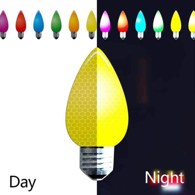 Christmas Light Bulb Line Stickers Magnetic Reflective XmasLights Bulb Sticker