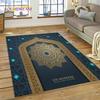 Tappetino in poliestere con mandala per preghiera musulmana islamica, ideale per soggiorno, camera da letto e decorazione per la casa, antiscivolo, perfetto come regalo per il divano.