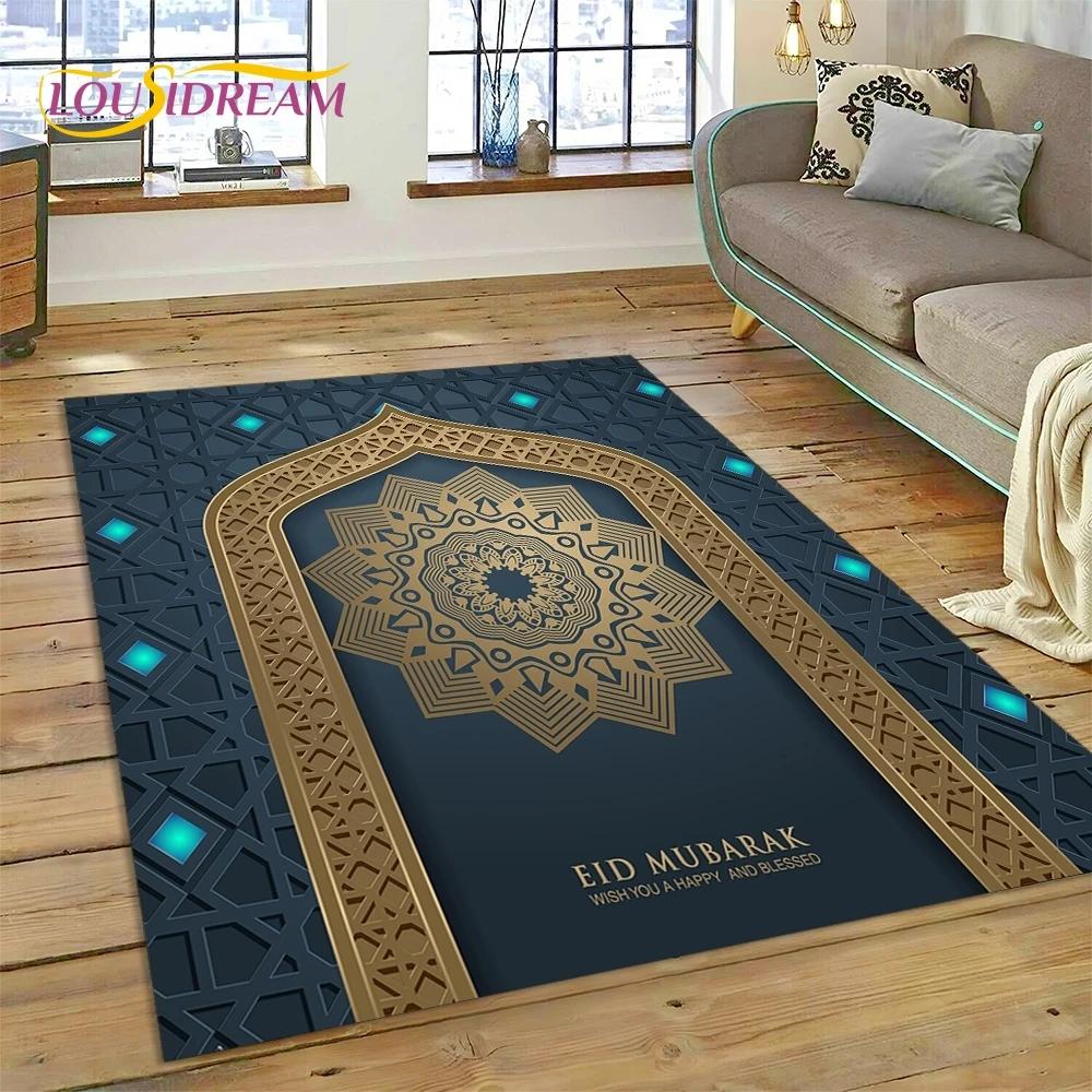 Tappetino in poliestere con mandala per preghiera musulmana islamica, ideale per soggiorno, camera da letto e decorazione per la casa, antiscivolo, perfetto come regalo per il divano.