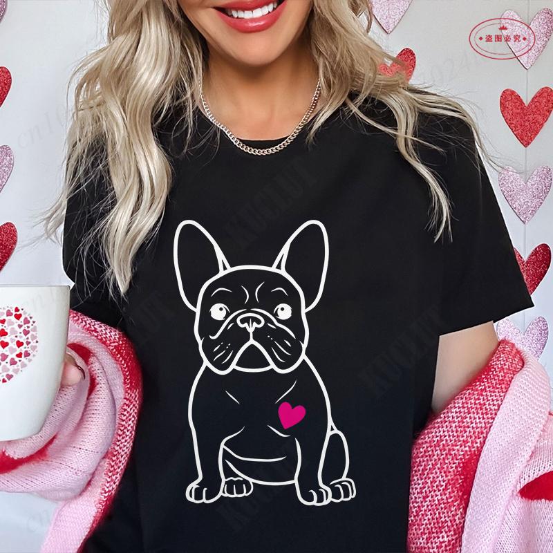 French Bulldog Unisex T Shirt Fashion Dog Graphic Tops Summer Short Sleeve Tees Harajuku Streetwear Aesthetic Female Clothing