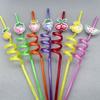 8PCS Cartoon Fruit Reusable Spiral Straw