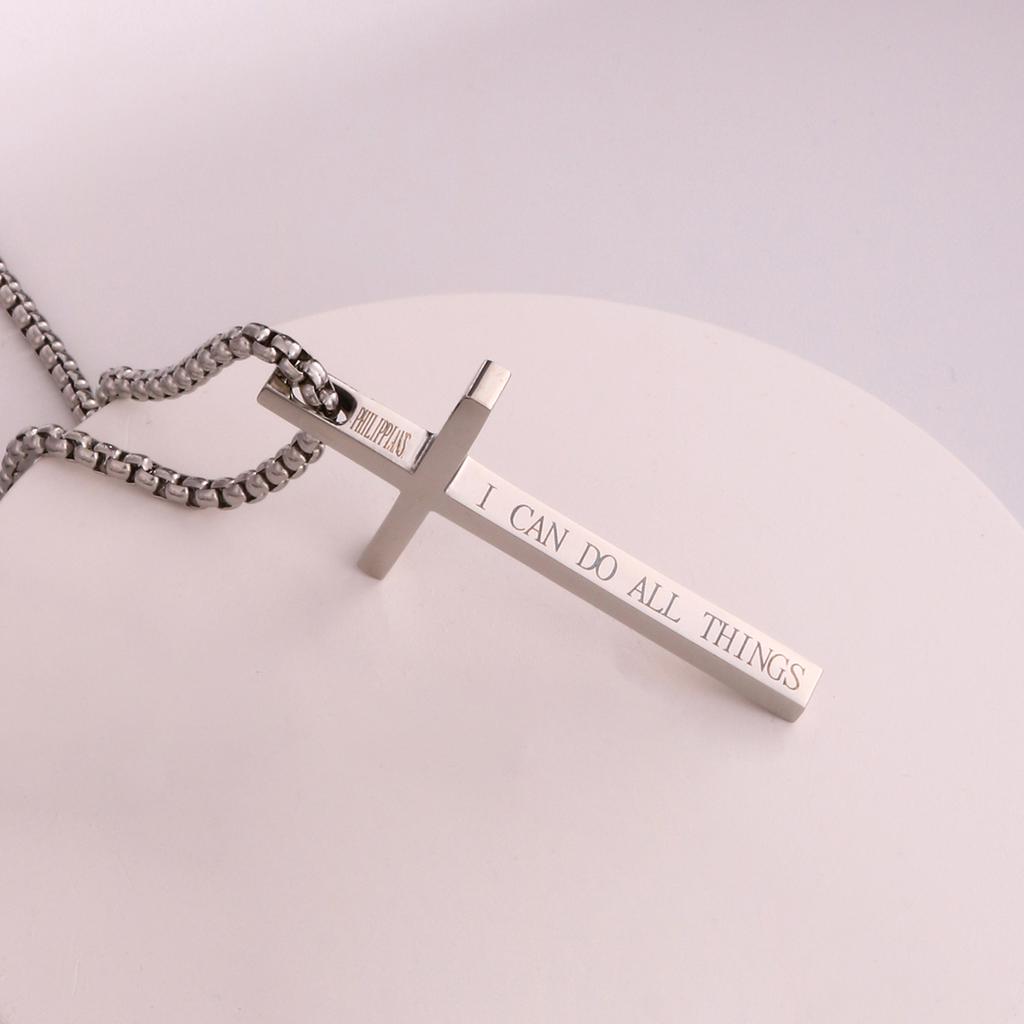 Collier Homme Spiritual Male Minimalism Stainless Steel Necklace Man's Jesus Cross Necklace for Man Collar Hombre