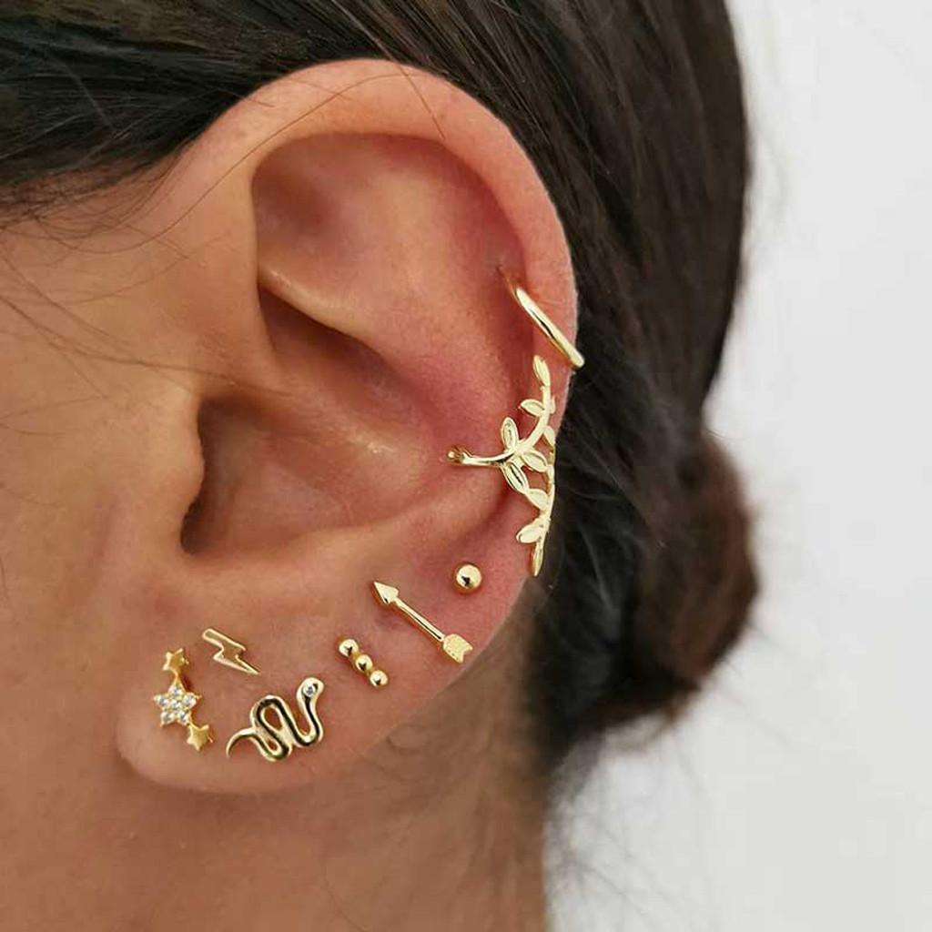 Women Fashion Personality Earrings Ear Eendants Set