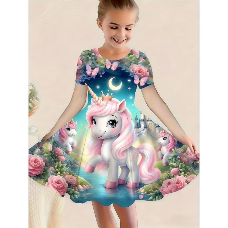 ' Magical Unicorn A-Line Dress with Flared Maxi - Spring Summer Party Wedding Dress,