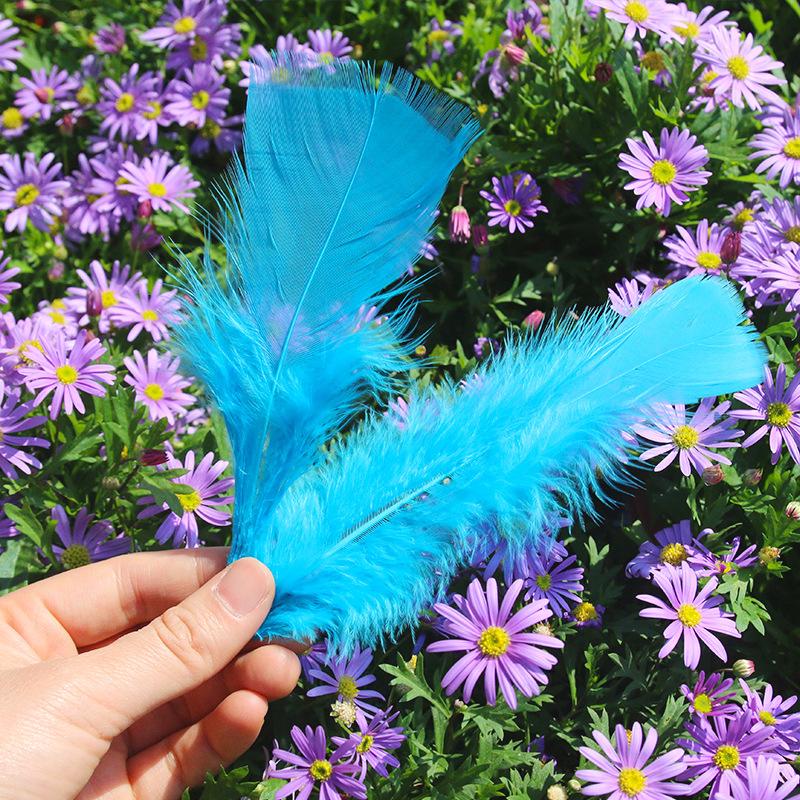 50Pcsdiy Handmade Feathers Flat Turkey Feathers Large Head Piece Feathers, Mask Decorative Clothing Material