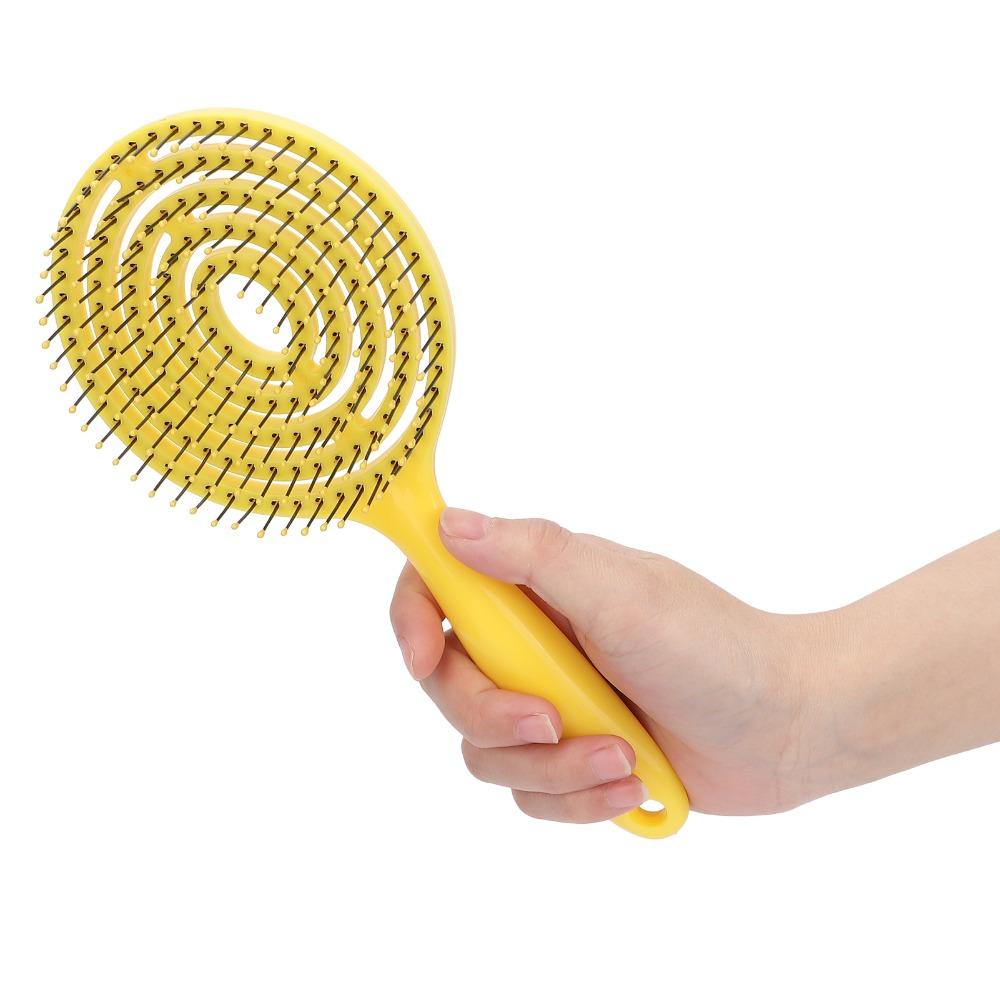 Round Head Hair Straightening Comb Dense Teeth Vented Detangling Hair Brush For Curly Hair