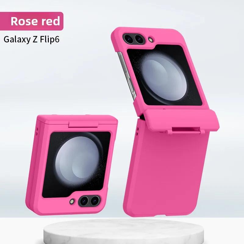 Skin Feel Fully Wrapped Hinge Protection Phone Case with Tempered Film for Samsung Z Flip 6 5 4 3 Flip6 Flip5 Protective Cover
