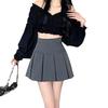 Grey Slimming Schoolgirl Style Pleated Skirt Women's Summer Petite High-Waisted Versatile Anti-Exposure A-Line Casual All-match Versatile Mini Skirt