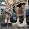 Men's Winter Cotton Slippers: Non-Slip, Warm, Heel Wrap, Soft Sole, Waterproof with Fur, Outdoor Wear