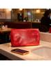 YSL Makeup Bag Storage Bag Toilet Bag Large Capacity Travel Portable Red 16 × 12 × 5cm