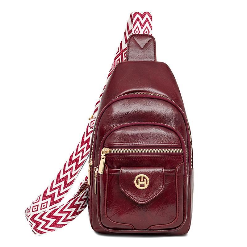 

Нагрудная сумка женская ПУ сумка через плечо большая вместимость сумка на плечо красный