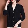 Middle-aged Mother Sweater Cardigan Women's Short Western Style Spring and Autumn Outer Fashion Knitted Small Jacket Loose