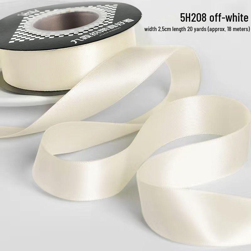 2.5cm Double-Sided Satin Ribbon for DIY, Weddings, Gifts, Bouquets, Cakes, and Bows