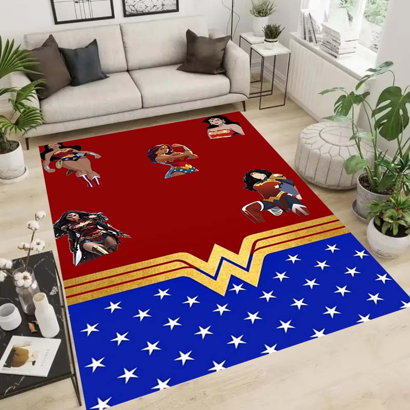 

Wonder Woman pattern rug, suitable for living room, bedroom, bedside, balcony and other places, Nordic style decorative rug, 60x90cm