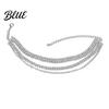 Beach Anklet Women Anklet Sparkling Three-Layer Rhinestone Durable Alloy Adjustable