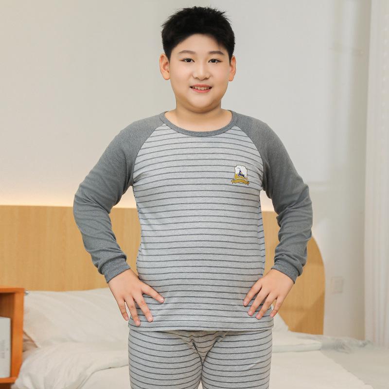 Kids' Pure Cotton Pajama Set: Warm Long-Sleeve Tops & Pants for Boys & Girls - Autumn & Winter