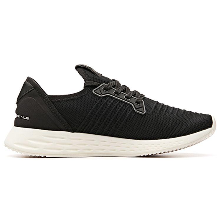 Anta Comfortable Versatile Shock Absorbing Wear Resistant Low Top Casual Shoes Women Sneakers Black White 12838888-1