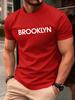 Brooklyn Stati Uniti Stampato Uomo Retro T-shirt Cotone TuttoAbbinabile T-shirt Trendy Strada Manica Corta Unisex Girocollo Morbido Vestiti