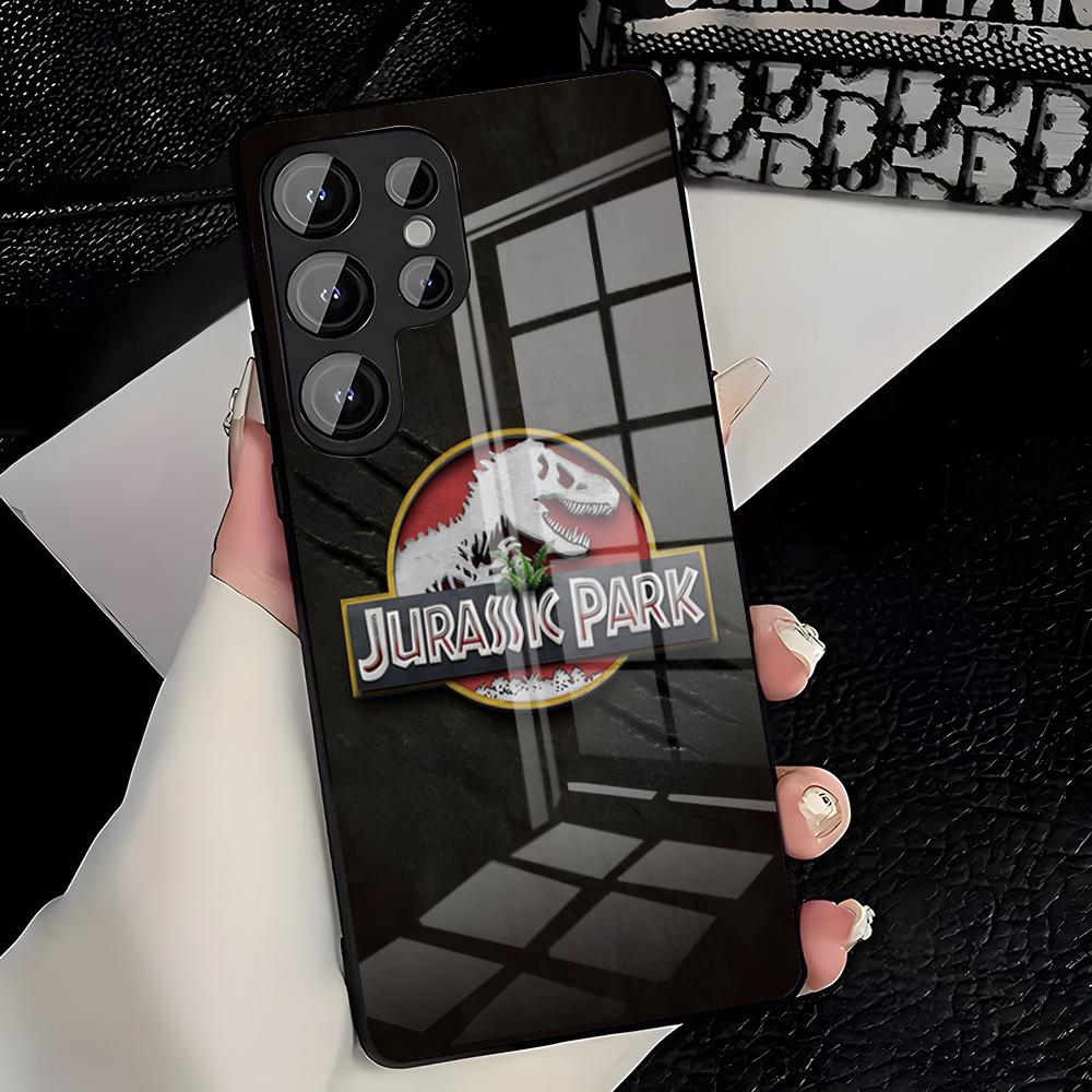 J-Jurassic Park Dinosaur Phone Case For Samsung S26 S25 Plus S20 S20 Plus S22 Ultra S23 FE S21 Plus S21 Ultra Glass Cover