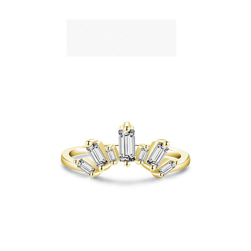 Tancise Classic 925 Sterling Sølv Zircon Ring Dame Smykker Bryllupsløfte Festgave