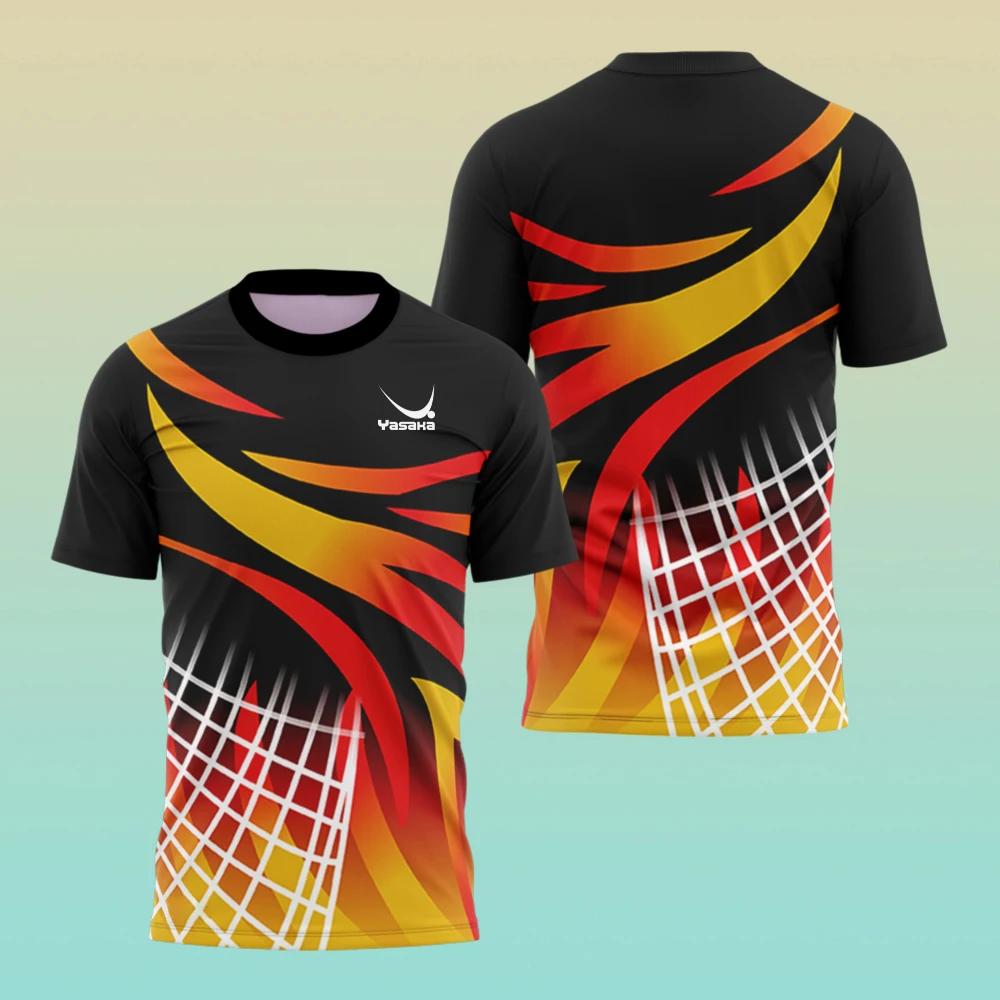 Modisches Tischtennis Trainingsshirt Sommer Herren T-Shirt Outdoor Tennisuniformen Lässiges O-Ausschnitt Kurzarm Tischtennisuniformen