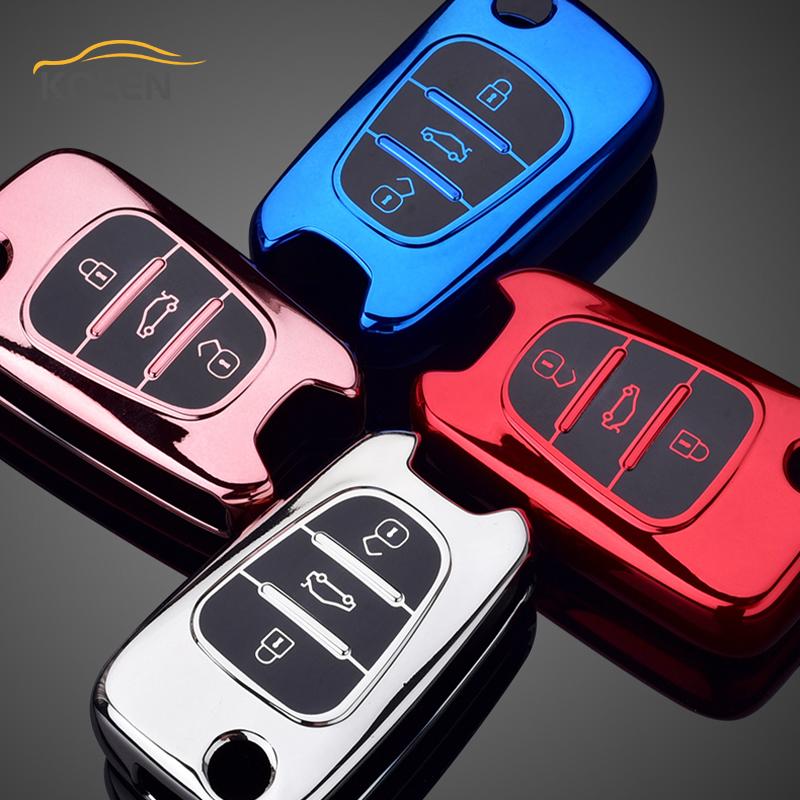 New Tpu Car Remote Key Case Cover Shell Fob For Kia Rio K2 K3 K5 Ceed Cerato Sportage Soul For Hyundai I20 I30 Ix25 Ix35 Solaris