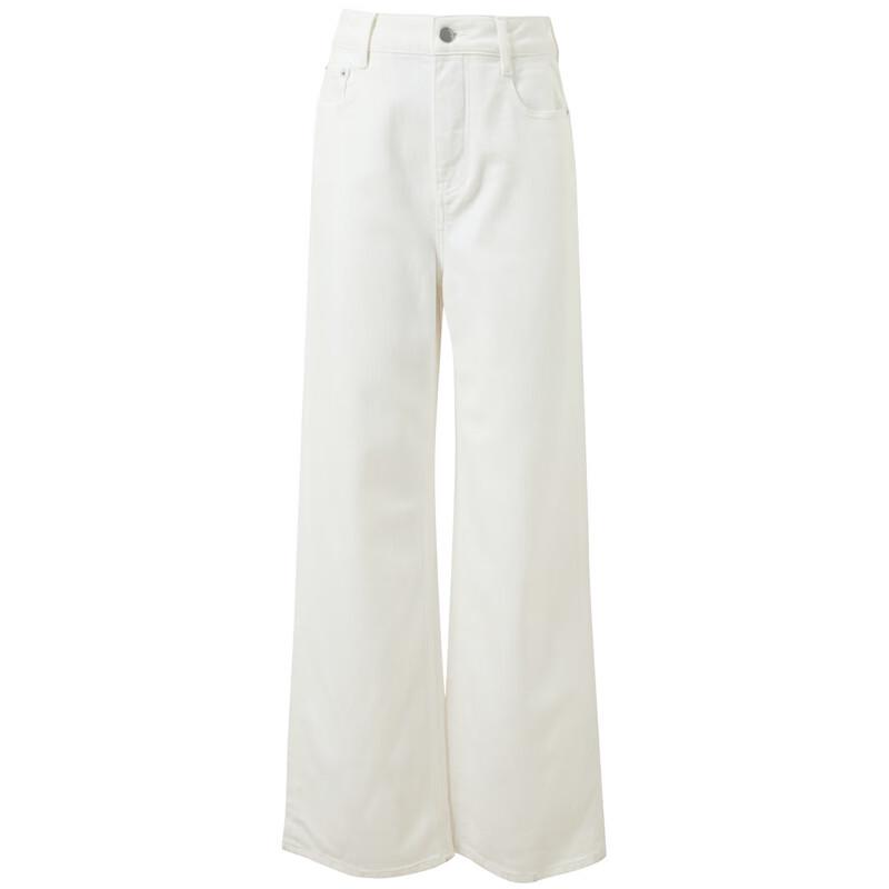 Sancai 2026 Spring High-Waist Straight Leg White Jeans