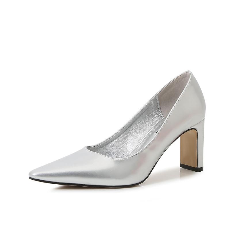 Korean Style High Heels Office Mid-Heel New Style Banquet Elegant Women Versatile Shallow Mouth Daily Shopping Single Shoes