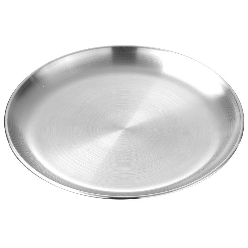 Koreanische Goldene Runde Edelstahl Grill- & Servierplatte – Ideal für Gemüse, Obst, Kuchen, Desserts und mehr.