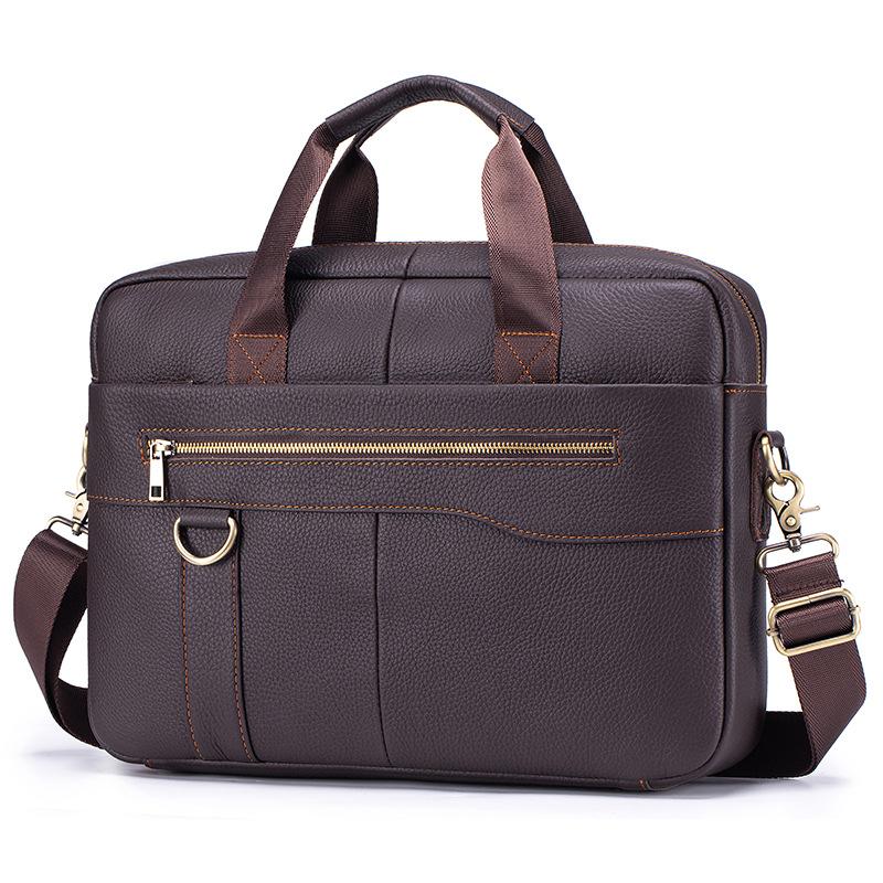 Men s 15.6-inch Laptop Bag/Briefcase, Top-Grain Cowhide Leather темно-коричневого
