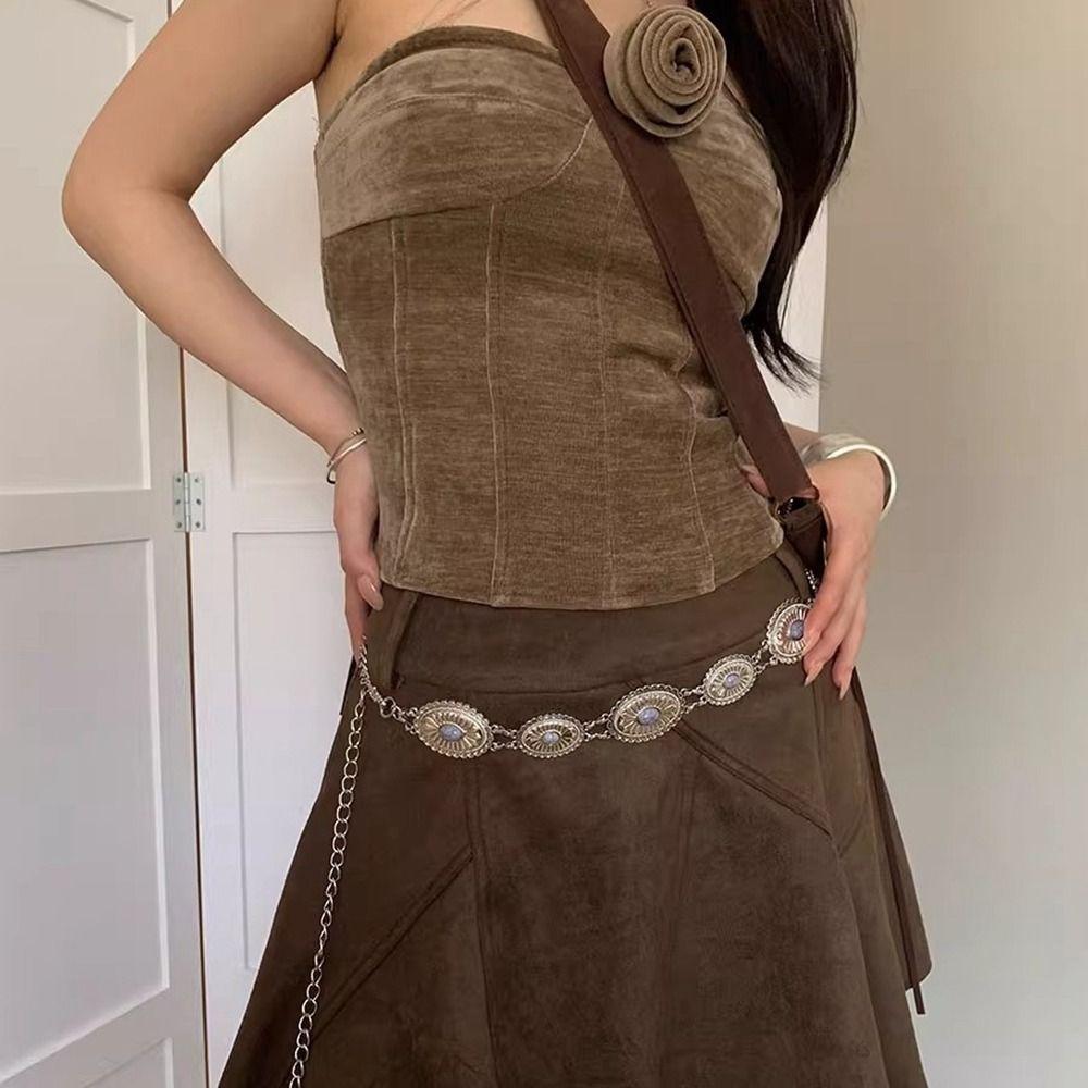 Jeans Dekoration Bohème Stil Bund Vintage Ethnischer Stil Gürtel Metall Taille Kette Strand Zubehör