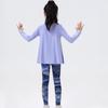 Completo Fitness da Bambina con Pullover a Maniche Lunghe Asciugatura Rapida e Leggings Squalo