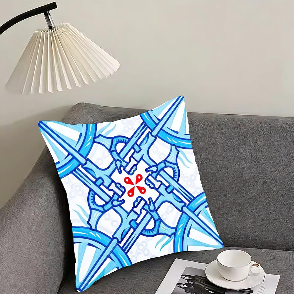 Russian porcelain Cushion Cover Reversible Plush Pillow Cover – For car, sofa, bedroom, perfect as a gift.