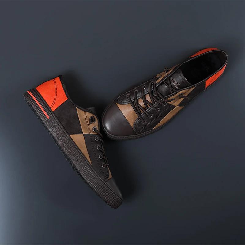 Fashion Men Leather Shoes New Men's Casual Shoes Spring Designer Sneakers Breathable Men Loafers Shoes Soft Sole Comfort Casual Shoe