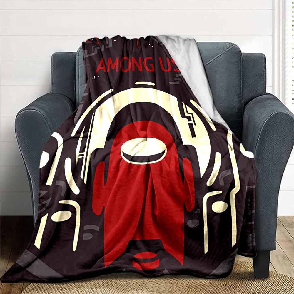 1pc Blanket - Among Us Print Design,Lightweight Blanket for Sofa,Bed- Soft &Warm,Gift for All Seasons