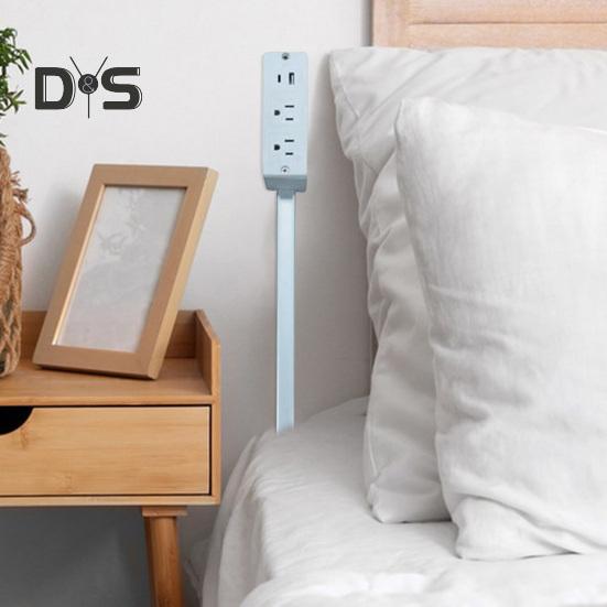 Elektros lizdo ilgiklis su USB-A/USB-C/AC lizdais, reguliuojamas, pasukamas, nešiojamas, įjungiamas maitinimo lizdo plėtiklis