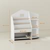 Kinderregal With 7 Shelves For Books Toys Round Edges Holds 40 Kg White